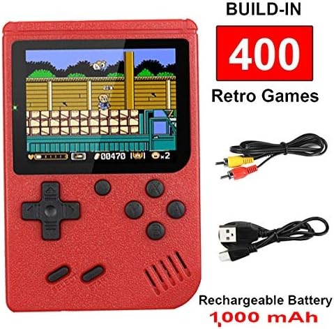 Retro Game Machine Handheld Game Console with 400 Classical FC Game Console Support for Connecting TV Gift Birthday for Kids and Adult (ZJ-red)