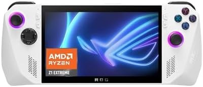ROG Ally RC71L White Gaming Handheld, AMD Ryzen Z1 Extreme 16GB 512GB SSD, Radeon Navi3, WIN11 HOME, 7-inch 120Hz/7ms, Gorilla Glass DXC, Touch Screen, Fingerprint, Free 3months Xbox game pass